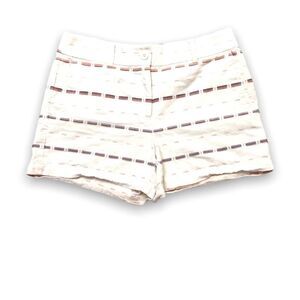 𝅺loft 4” Cream Linen Style Sarape Woven Shorts Size 8